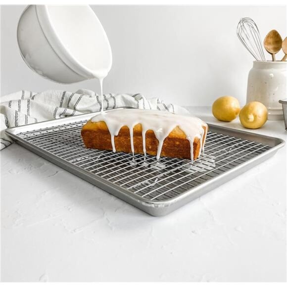 USA Pan Bakeware Half Sheet Baking Pan and Bakeable Nonstick and Cooling Rack - Picture 11 of 12